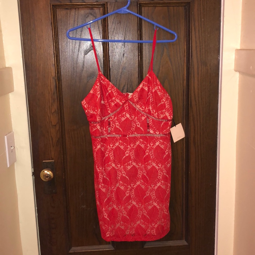 Sexy red cut out dress